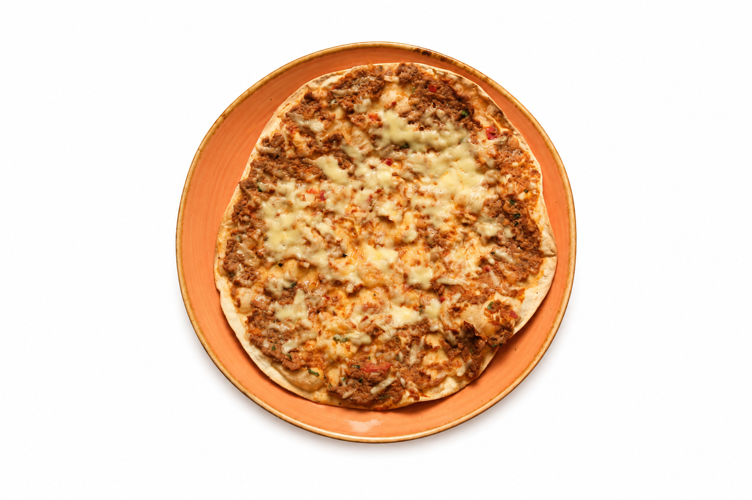 Lahmajo with meat and cheese