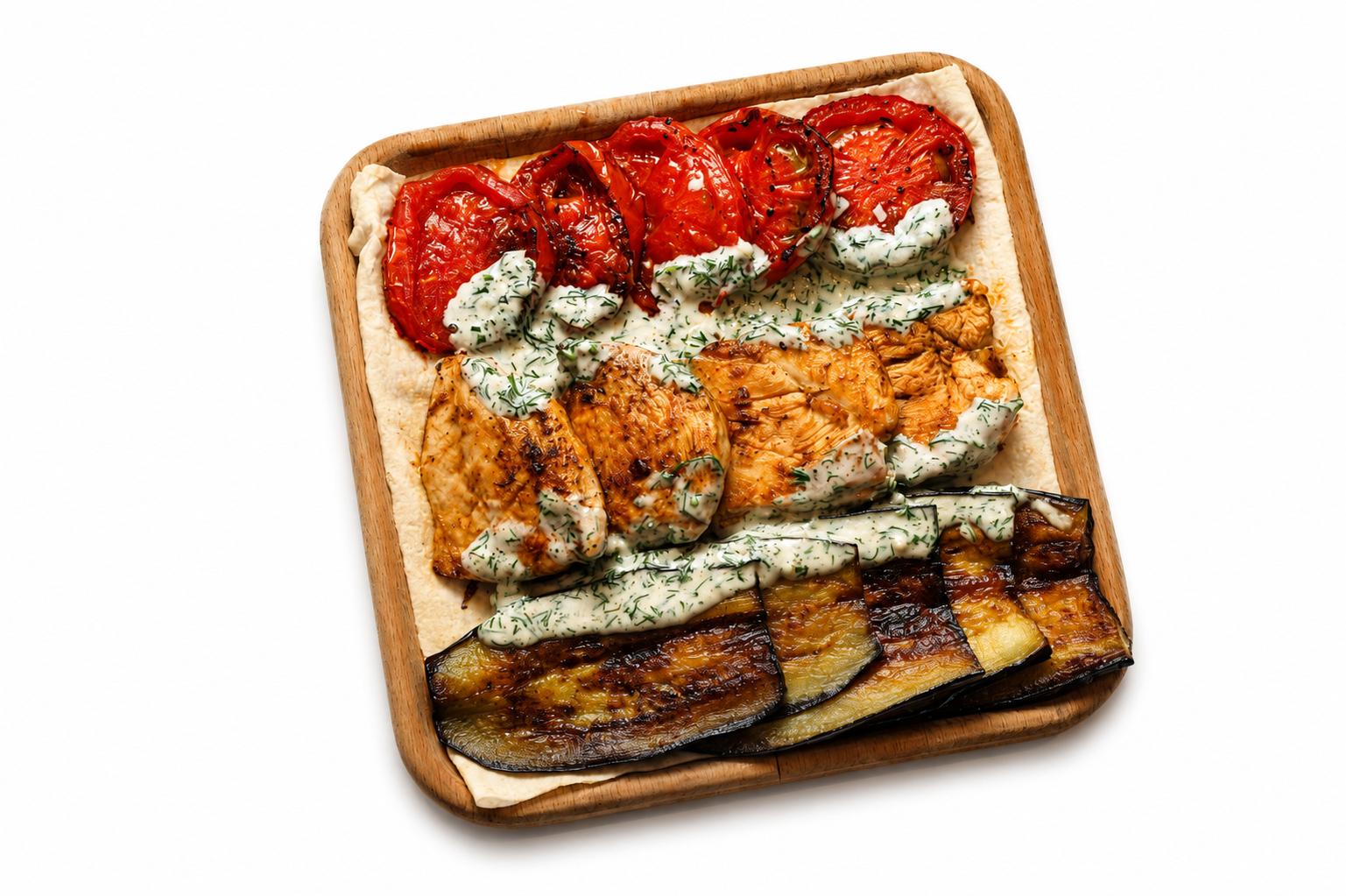 Fried chicken breast with vegetables