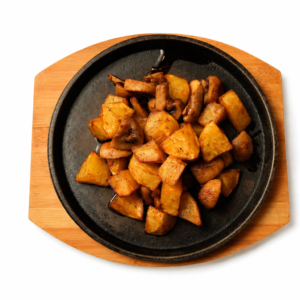Fried potatoes with mushrooms