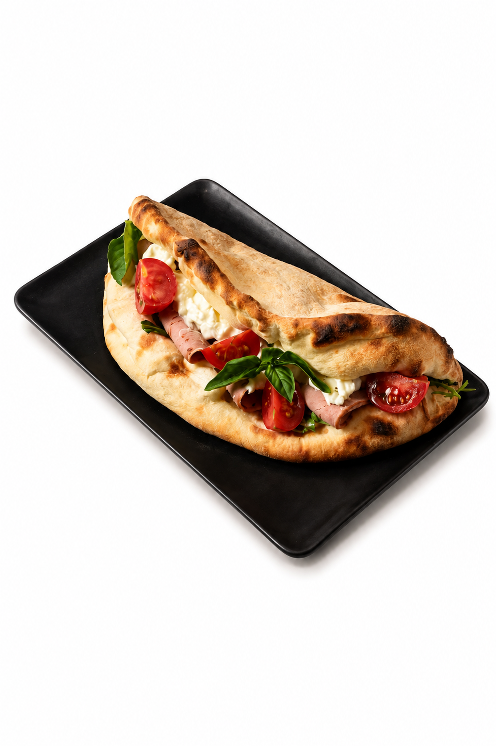 Sandwich with mortadella and stracciatella